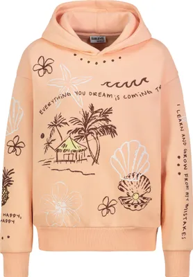 Produktbild von Sublevel Hoodie Floralen Tropischen Mustern Good Vibes Rippbündchen Größe: L