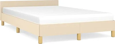 Produktbild von vidaXL Bettgestell ohne Matratze Creme 120x200 cm Stoff