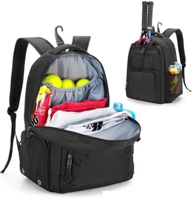 Produktbild von Famanu Sport-Rucksack mit Racketfach und Schuhfach - Schwarz