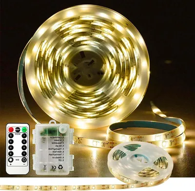 Immagine prodotto di Striscia LED - Illuminazione a batteria - Illuminazione decorativa - Telecomando e timer - 1 metro - Bianco caldo