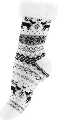 Produktbild von Yenita® Hüttensocken mit ABS-Sohle im Norwegerdesign 36-41 weiss