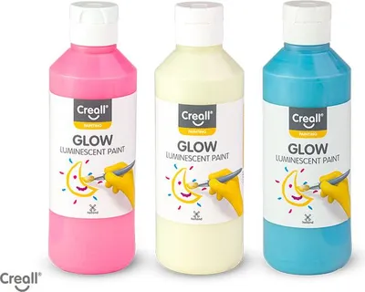 Produktbild von Creall Leuchtfarbe Set - Glow in the Dark - 3x250ml - Bastelfarbe