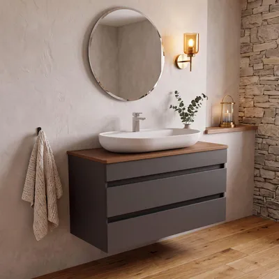 Produktbild von Waschtisch-Set Lara | Waschbecken mit Unterschrank 100 cm | Konsolenwaschtisch