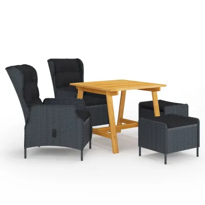Imagen del producto de Maison Exclusive: Juego de mesa de jardín de 5 piezas, color gris oscuro