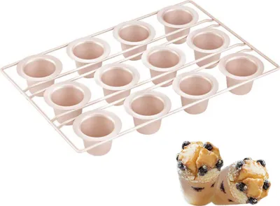 Produktbild von CANDeal Antihaftbeschichtete 12-Tassen-Popover-Pfanne, Muffin-Cupcake-Pfanne, Yorkshire-Pudding-Backformen