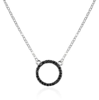 Immagine prodotto di Collana in argento con anello di zirconi neri AGT-N004BK.