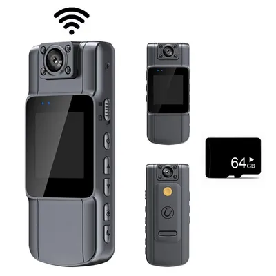 Produktbild von 1080P Bodycam, Mini tragbare Körperkamera mit 360° drehbarer Linse, Full HD Actionkamera mit Bewegungsstabilisierung für unterwegs