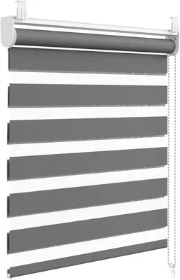 Produktbild von WOLTU Doppelrollo Klemmfix ohne Bohren, Vormontiertes Duo Innen Rollos, Dunkelgrau : 60x210 Größe: 60x210