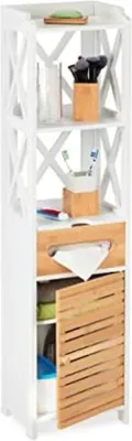 Image de Kolomkast Salle de bains - Armoire haute - Meuble sur pied - Armoire à portes de petites dimensions