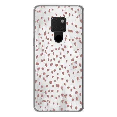 Produktbild von MuchoWow® Handyhülle Schutzhülle Hülle für Huawei P40 Lite Polka dots - Braun - Weiß Silikon Softcase Handy Hülle - Handy