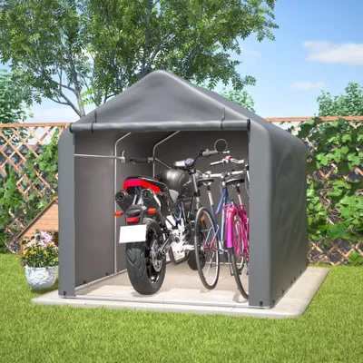Produktbild von Großer Garten-Schuppen – Lagerraum – Garage – Carport – Motorradstellplatz – Für hohe Belastungen geeignet – 160x220x165 cm