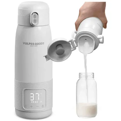 Produktbild von Vulpes Goods Tragbarer Flaschenwärmer Baby, kabelloser Milchwaermer, Für alle Babyflaschen, 6400 mAh, PRO V2 Milchwärmer aus Edel