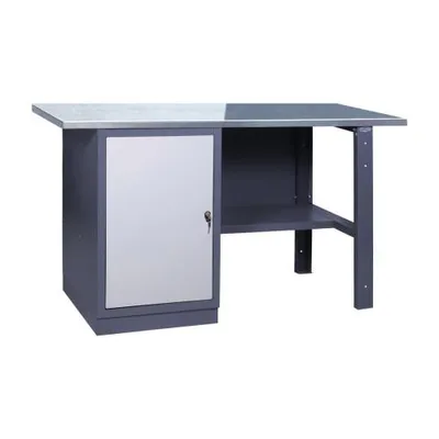 Zdjęcie produktu dla UHL-MASH Stół Warsztatowy Profi 21 D 120x62cm Narzędziowy Roboczy Metalowy Ślusarski Do garażu | Blat 120x2,6cm ocynkowany Z szafką