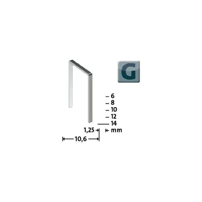 Produktbild von Flachdrahtklammer G Typ 11 B10,6xL8mm Draht-B.1,25mm 1200St./Pack.NOVUS