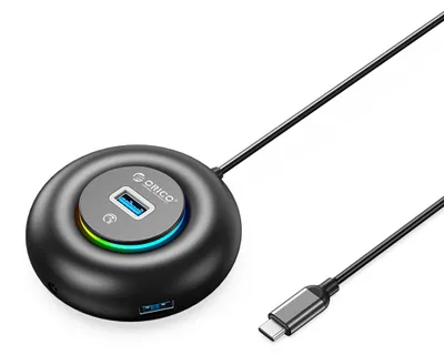 Produktbild von Orico YXR4-C3 RGB USB-Hub mit 4 USB-A 3.0-Anschlüssen 0,3m