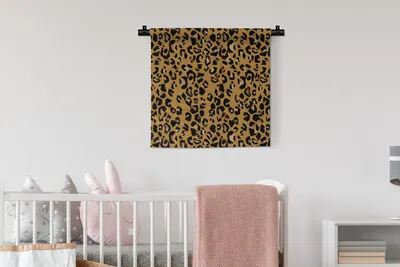 Produktbild von MuchoWow® Wandteppich Wandbehang Pantherdruck - Gelb - Gold 60x60 cm Tapisserie Dekoration Wandtuch - Dekorationen - Wand Decke