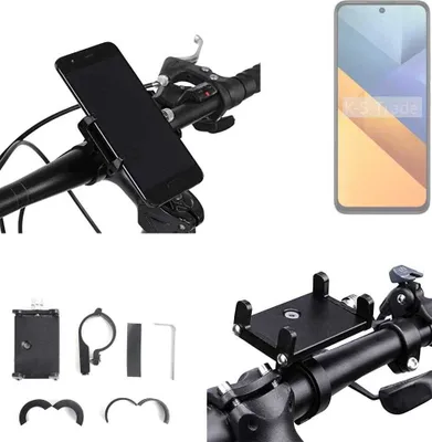 Produktbild von K-S-Trade Handyhalterung für das Fahrrad kompatibel mit POCO M6 4G Halter Lenkstange Fahrradhalterung Motorrad Bike Mount Befestigung Smartphone