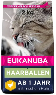Produktbild von Eukanuba Anti-Haarballen Katzenfutter trocken, 2 kg