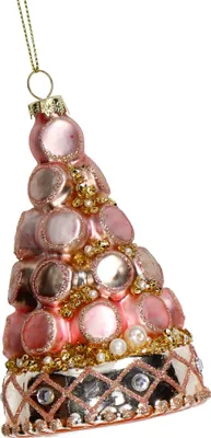 Produktbild von Christbaumschmuck Glas 13,3cm Macaron Tannenbaum Figur Rosa