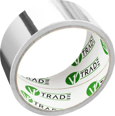 Produktbild von V1 Trade Hliníková páska odolná voči teplu 48 mm x 10 m - 1 rolka Vodotesná hliníková páska na opravu kovových povrchov - kovová páska odolná voči UV žiareniu - silná samolepiaca hliníková páska