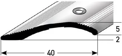 Produktbild von PROVISTON | Ausgleichsprofil | Aluminium eloxiert | Goldfarbig | Breite 40 mm | Höhe 5 mm | Länge 2700 mm | Selbstklebend | Anpassungsprofil | Übergangsprofil | Bodenprofil | Metallprofil | 1 Stück