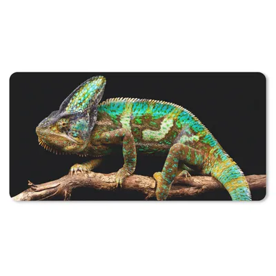 Produktbild von MuchoWow® Mauspad Mousepad Chamäleon - Zweig - Grün 60x30 cm - Mousepads - Maus Mat - Pad - Mausunterlage - Nachhaltig