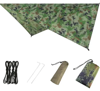 Produktbild von Zeltplane Tarp wasserdicht Regenschutz Sonnenschutz Camouflage 310 x 310 cm