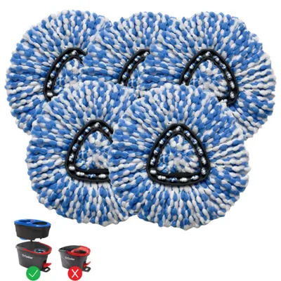 Immagine prodotto di 5 testine di ricambio per mop O-Cedar RinseClean – in microfibra triangolare, lavabili
