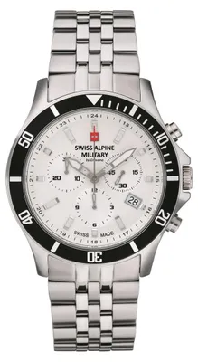 Produktbild von Swiss Alpine Military Herren Uhr Chronograph Analog Quarz 7022.9132SAM Edelstahl
