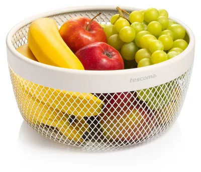 Zdjęcie produktu dla Elegancka miska na owoce wykonana z emaliowanego metalu, średnica 25 cm