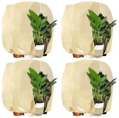 Obrázok produktu pre Zimné ochranné obaly na balkónové rastliny, 4 ks (100 x 120 cm), s zipsom a sťahovacou šnúrkou, ochrana pred mrazom, vtákmi a hmyzom