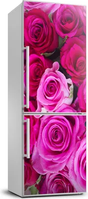 Produktbild von Tulup Kühlschrankdekoration - 70x190 cm - Aufkleber auf dem Kühlschrank - rosa Rosen