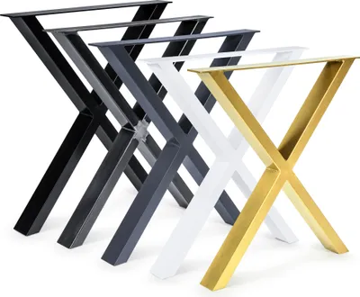 Obrázok produktu pre Magnetic Mobel 2 x stolový rám Stolové lyžiny Stolová podnož Stolové nohy X - rám (antracit, š67 x v72 cm)