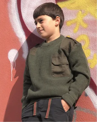 Produktbild von Com.pullover Kids Pan Oliv - S