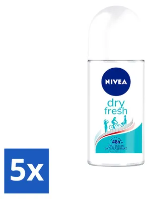Immagine prodotto di 5 deodoranti roll-on Nivea Dry Fresh - 50 ml - confezione  - 5 pezzi