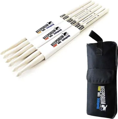 Produktbild von keepdrum Schlagzeugstöcke 5B 3 Paar mit Stickbag