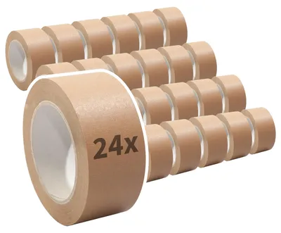 Produktbild von selmundo 4550, Papierpackband mit Anfassstreifen, 50mm x 50m, braun 24