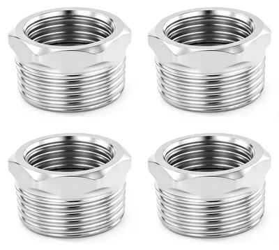 Reduzierung 3/4" auf 1/2", 4 Stück, Edelstahl, silber