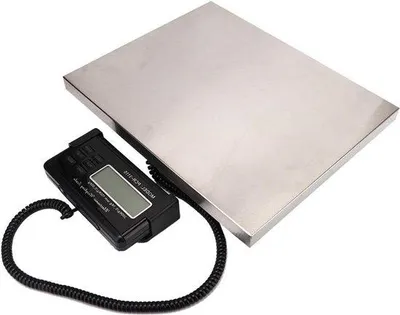 Immagine prodotto di Bilancia elettrica con display LCD, retroilluminazione, acciaio inossidabile, 150 kg, 300 kg.