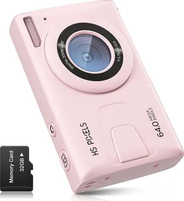 Obrázok produktu pre Fine Life Pro Kompaktný fotoaparát 48MP foto, 18x zoom, 4K Ultra HD video, digitálny fotoaparát pre dospievajúcich dospelých začiatočníkov, ružový