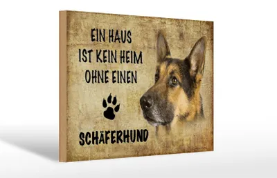 Produktbild von Holzschild Spruch 30x20cm Schäferhund Hund ohne kein Heim