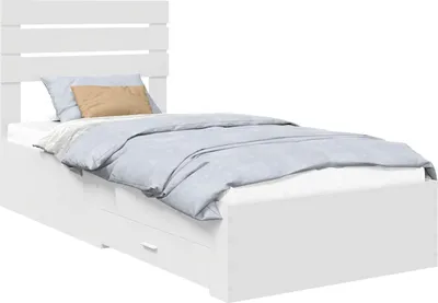Obrázek produktu pro vidaXL Rám postele se zásuvkami bílý 90 x 190 cm materiál na bázi dřeva