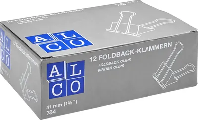 Produktbild von Foldbackklammer Metall vernickelt 41mm rot VE=108x12 Stück