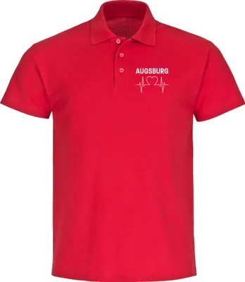 Produktbild von multifanshop Poloshirt - Augsburg - Herzschlag, rot, Größe S