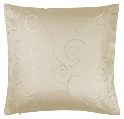 Produktbild von Kissenbezug 40x40 cm creme sand Damast Circle Deko Kissenhülle m. Reißverschluss