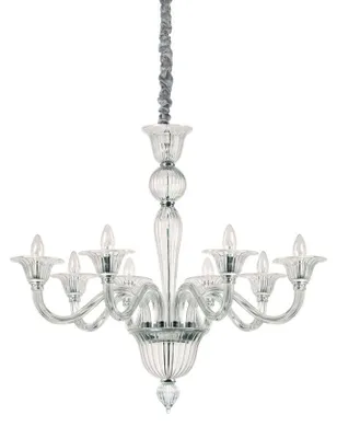 Produktbild von Klassischer Kronleuchter Brigitta Transparentes Glas 8 Lichter E14