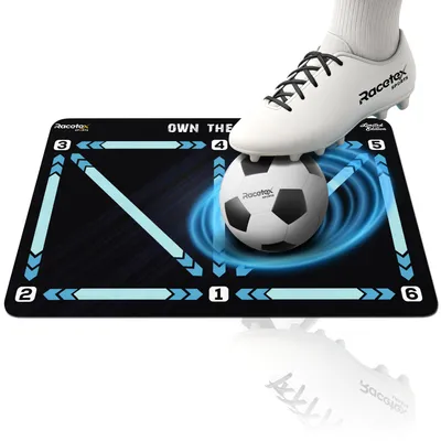 Produktbild von Racetex Fussballmatte Training Kinder 60x90 cm – Rutschfeste und Langlebige Fußballmatte – Die Kickmatte für Indoor Fussball Training – Blau