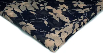 Produktbild von Bedruckter Chiffon, Muster 9, Navy blau 50 x 150 cm