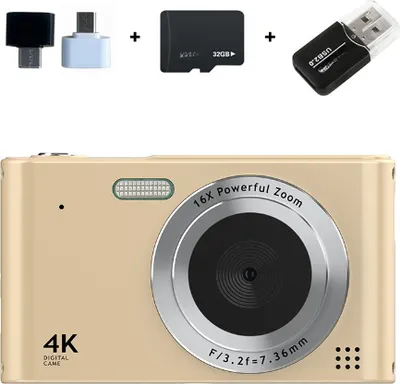 Produktbild von Digitální fotoaparát AIORBER 64G CCD, záznam okamžiků kdykoli, s 16x zoomem 2,4" displej, HD kvalita, digitální fotoaparát s rozlišením 4K