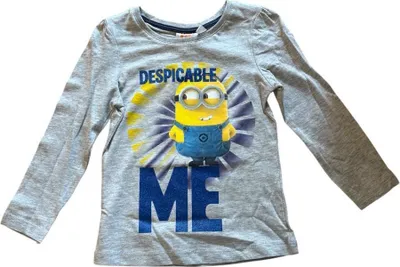 Produktbild von Minion-Shirt für Mädchen | langarm | Grau |  grau,98